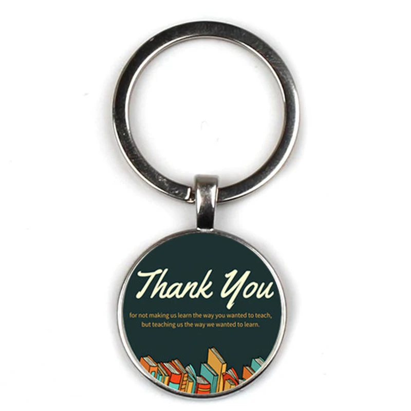 6 Модный текстовый брелок Thank You Teacher, Очаровательная стеклянная кристаллическая подвеска, качественная сумка для ключей, брелок для ключей, женский подарок на День учителя - Цвет: 6