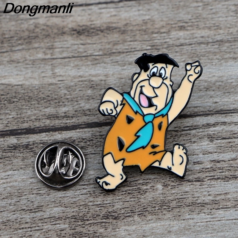 K815 Flintstones Мультяшные забавные эмалированные булавки и броши для женщин и мужчин нагрудные булавки рюкзак сумки значки детские подарки ювелирные изделия