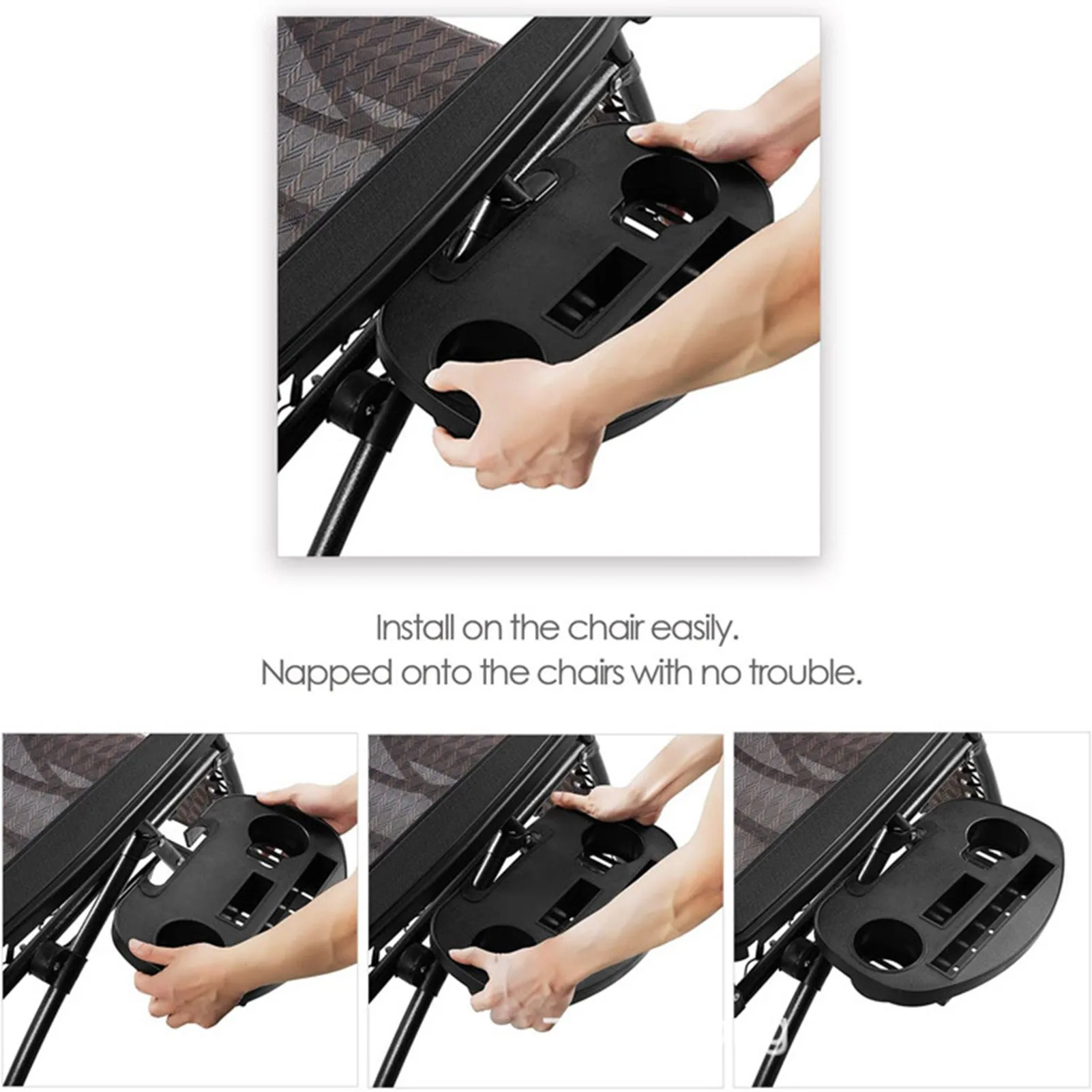 Folding Chair Tray Portable Travel Table Cup Drink Holder Beach Chair Tray For Camping Chair Accessories