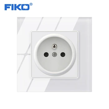 

FIKO 16A French standard Glass Crystal Panel Socket Smart France Socket 220V 86mm * 86mm Wall Socket Wall High Quality