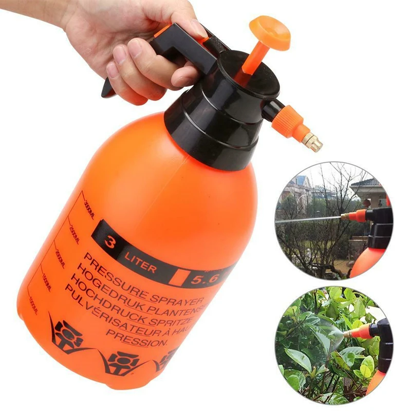 

2L/3L Orange Adjustable Copper Hand Pressure Trigger Sprayer Bottle Nozzle Head Manual Air Compression Pump Spray Bottle 1 Pcs