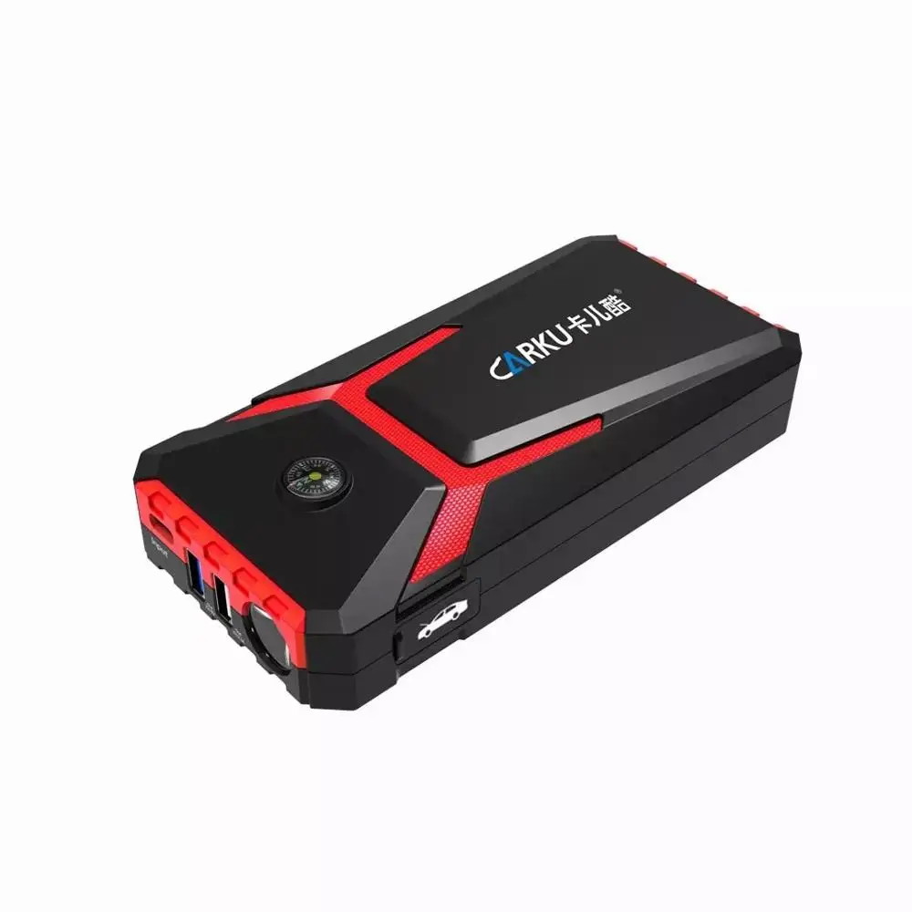Black XIAOMI CARKU автомобильный стартер 12 В 10000 мАч двойной USB бустер Q3.0 быстрый Многофункциональный светодиодный светильник зарядное устройство аварийный внешний аккумулятор - Цвет: Black