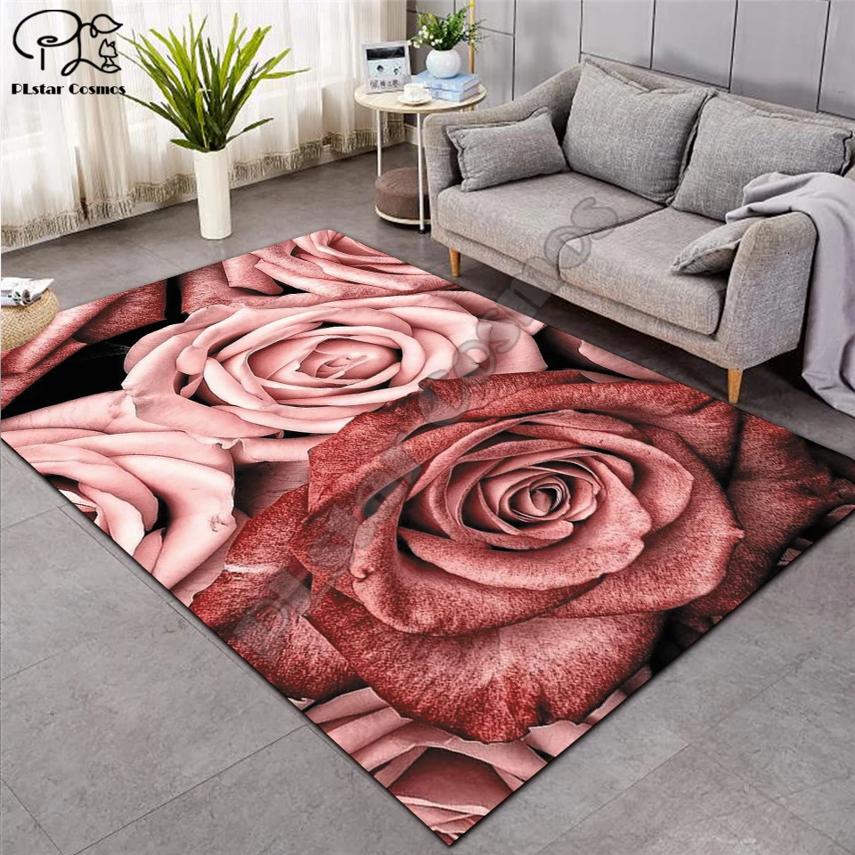 

European Style High Quality Flower 3D Carpet For Living Room Rugs Bedroom Anti-Slip Floor Mat Fashion Kitchen Carpet Area Rugs07