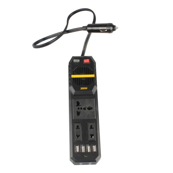 Автомобильный инвертор 200W 12V постоянного тока до 220V инвертор 4 Порты usb для ноутбука Смартфон бытовая машина для укладки волос