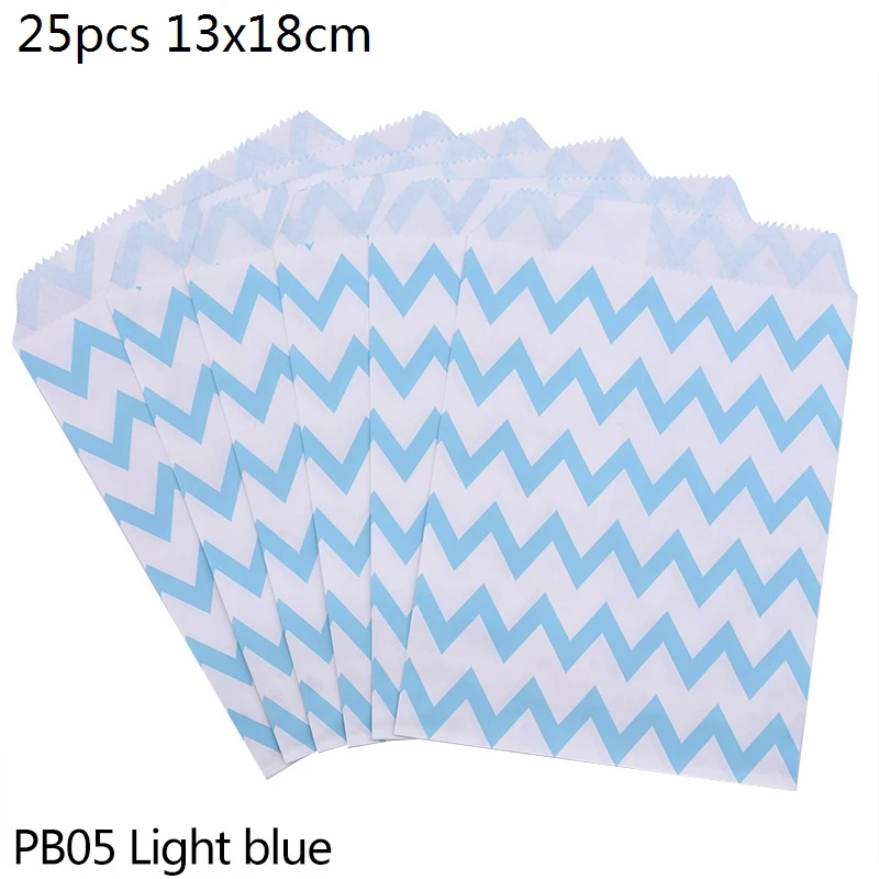 Крафт-бумажные пакеты для печенья, печенья, конфет - Цвет: B05-25pcs light blue