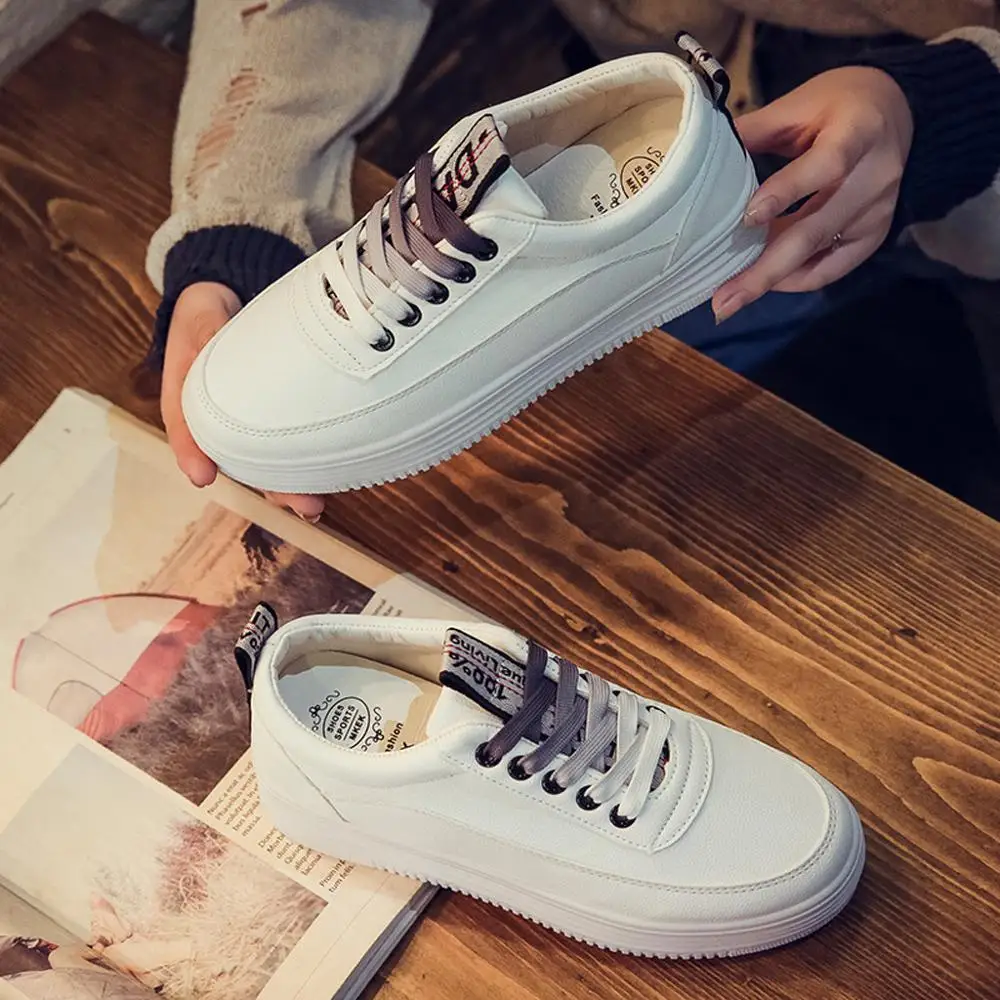 Женская обувь из натуральной кожи повседневная на плоской платформе со