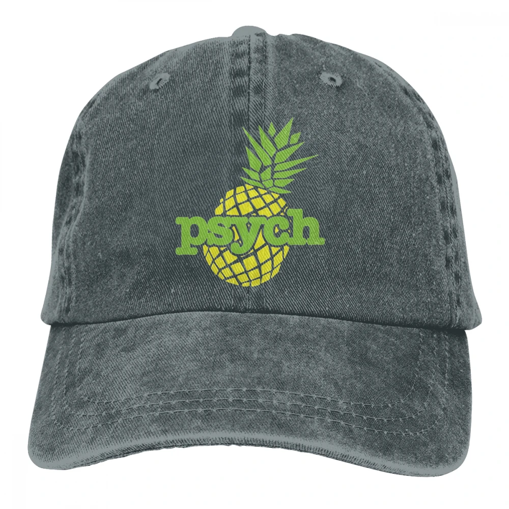 Psych ананас Casquette черный унисекс Мужские Женские джинсовые бейсболка с ремешком кепки Регулируемый Гольф папа шляпа