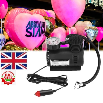 

Portable Electric Inflator Black 12V 300 PSI Mini Lightweight Electric Air Compressor Kit Car Tire Inflator For Ball Bicycle