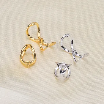 

DIY pearl accessories Natural pearl necklace bracelet sweater chain buckle S925 sterling silver platinum plated single breasted