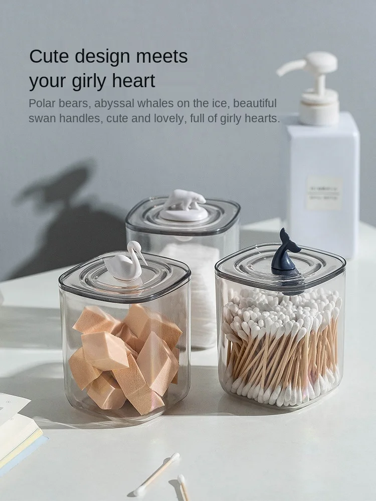 Cotton Pad Storage Box Cute Desktop Dustproof and Transparent Creative Swabs Facial Wipe Boxes | Дом и сад