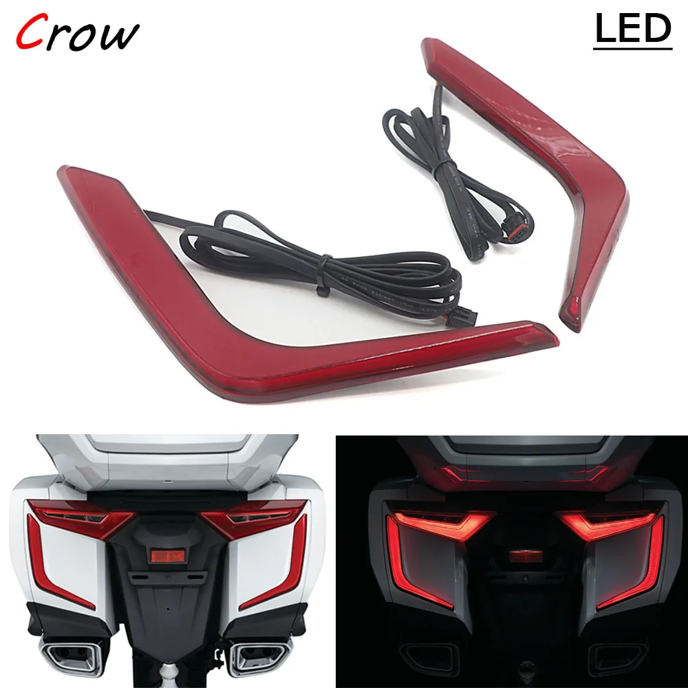 

A Pair New LED Rear Saddlebag Accents Light Warning Stop Lamp Red Lenses kit FOR Honda Goldwing GL1800 F6B 2018 2019 2020 2021
