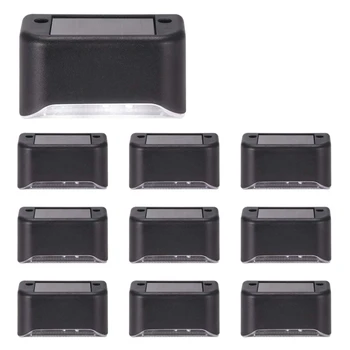 

10Pcs Solar Powered LED Deck Lights Outdoor Path Garden Stairs Step Fence Lamp