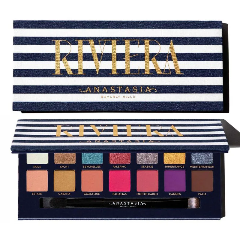 14 color Riviera Anastasia beverly hills make up SULTRY Eyeshadow Matte Eye Shadow Glitter Makeup Palette Eyeshadow Anastasia Makeup - Цвет: 14 color Riviera