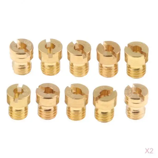 20pcs M5x0.8 Carburetor Main Jet Kit 85 88 90 92 94 95 98 100 102 105 Size Replacement for GY6 49cc 50cc Scooters ATV Carb