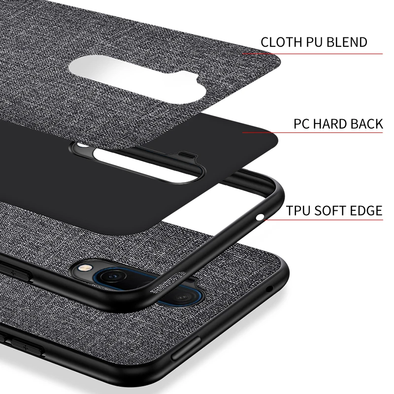 Модный тканевый кожаный чехол для Oneplus 7 t Pro PC + TPU телефона One Plus 7T защитный (N1021)| |