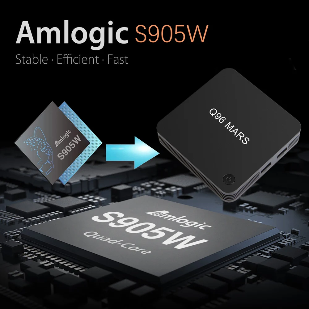 Q96 MARS tv Box Android 7,1 Smart tv Box Amlogic S905W Четырехъядерный 4K HD медиаплеер с пультом дистанционного управления UHD 1 GB/8 GB 2,4G WiFi 100M