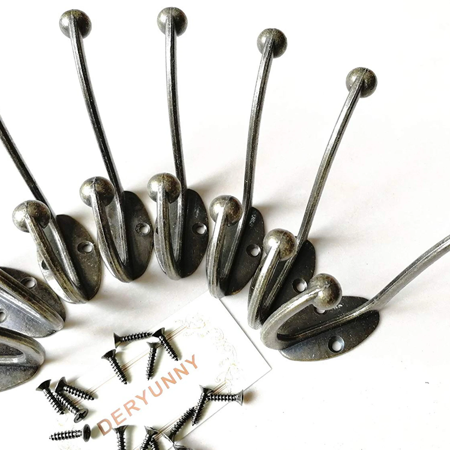 8 pieces of heavy duty coating hook wall hanging tool hook hook double hook antique hook retro double hook hanger and 18 pieces