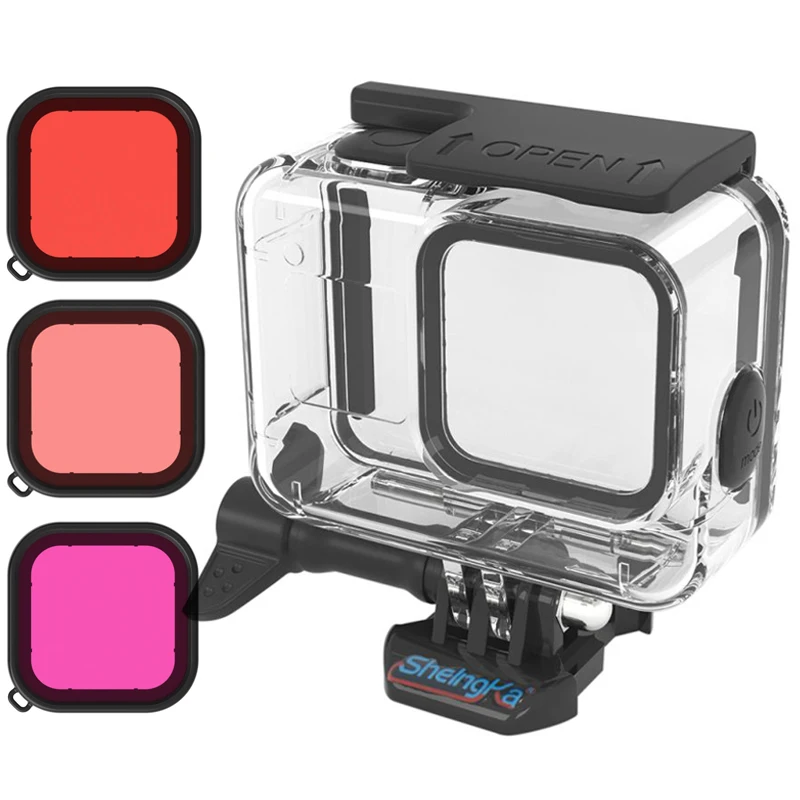 Защитный чехол для GoPro Hero 8 черный Водонепроницаемый с резиновым ключом защиты