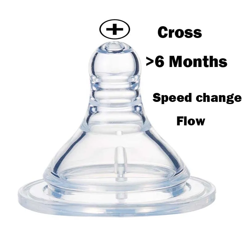 WideMouth Cross 2 шт., силиконовая гелевая бутылочка с широким горлышком, заменяющая соски для младенцев и детей, уход за зубами, бутылочка для кормления молока, соска, соска для груди - Color: WideMouth Cross