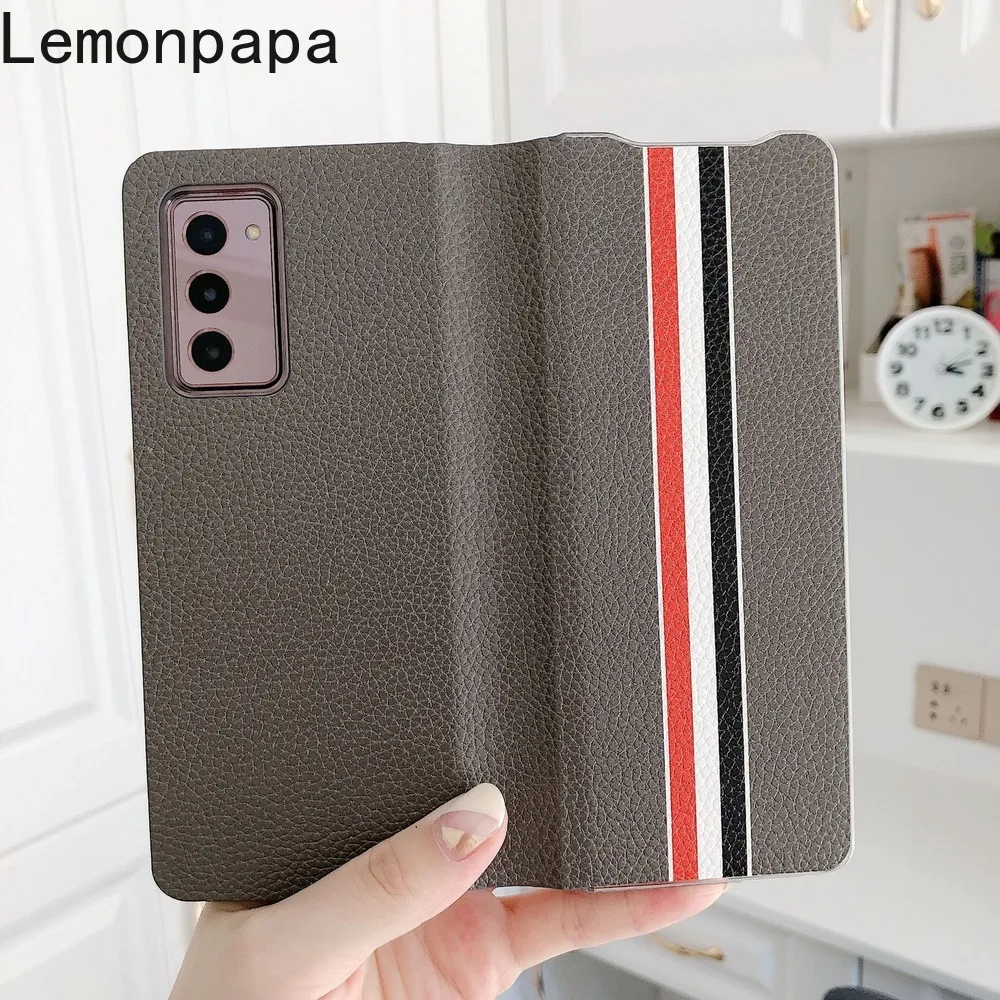 Luxury Leather Flip Phone Case Wallet Case for Samsung Galaxy Z Fold 2 5G Case Full Protective Cover for Galaxy Z Fold 2 Case