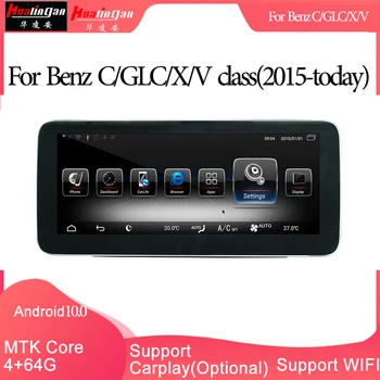 

Hualingan For Benz C/GLC/X/V class,10.25 inch Android car multimedia system MTK Core 4G internet 64G storage WIFI Carplay