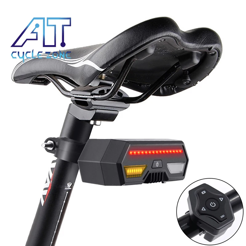 

CYCLE ZONE Rechargeable Bike Tail Light Remote Control Turn Signals Bicycle Cycling Projector Safety Warning Lamp Back