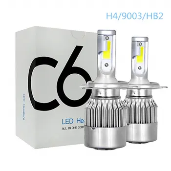 

C6 Car Led Headlight Aviation Aluminum Ip68 Protection Level Car Led Headlight 360 Degree Light Cob Light Source