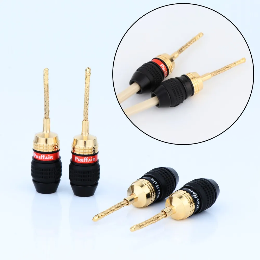8pcs Preffair BA1465 스피커 2mm 핀 구리 와이어 꼰 바나나 플러그 커넥터 HIFI 스피커 케이블 플러그