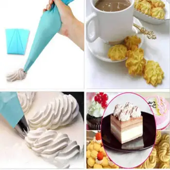

3 Pcs S/M/L New Silicone Cake Piping Baking Bag Icing Cream Pastry Cookies Decoration