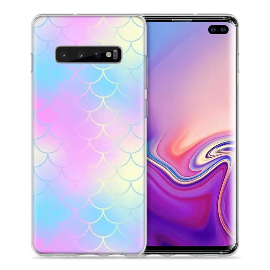 Чехол с русалочкой для samsung Galaxy Note 10 S10 5G S10e S8 S9 S7 8 9 J4 J6 Plus силиконовый чехол для телефона Schale - Цвет: 07