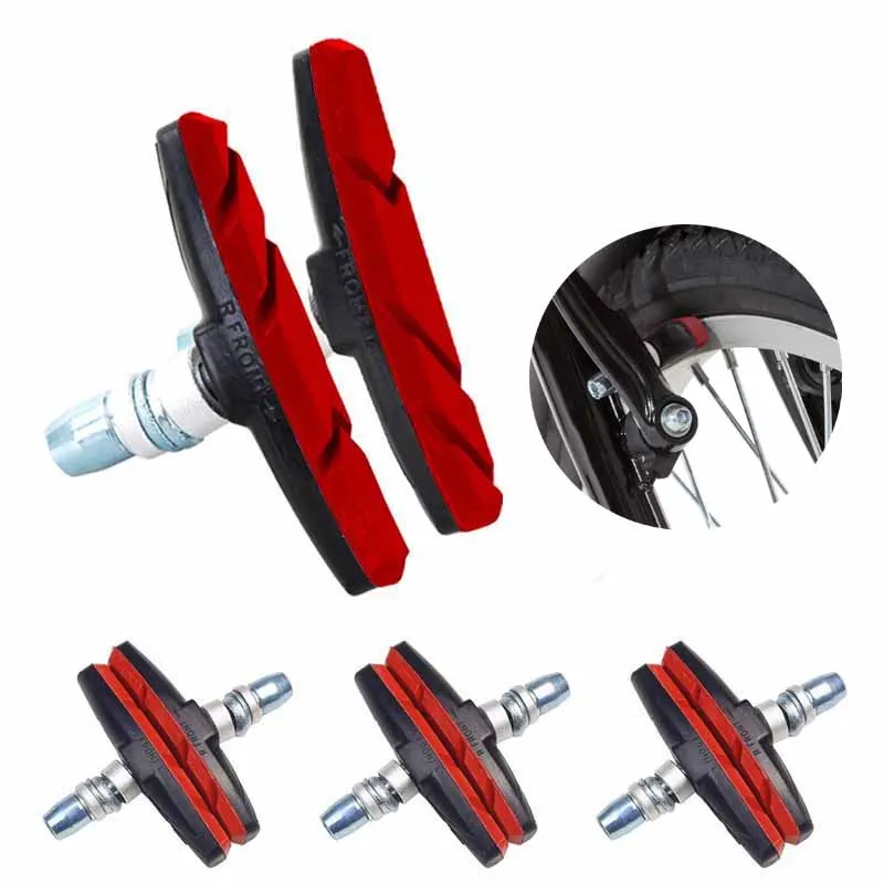 1Pair V Bike Brake Pads Shoes Set with Spacers V Bicycle Brake Blocks