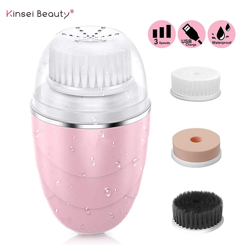 

3 in 1 Facial Cleansing Brush Electric Pore Face Cleaner Brush Face Massage Skin Care Brush Waterproof Facial Washing Brushs