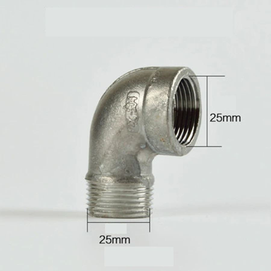 

DN20 3/4" BSPP Male x Female Elbow 201 Stainless Pipe Fitting Connector Coupling Adapter