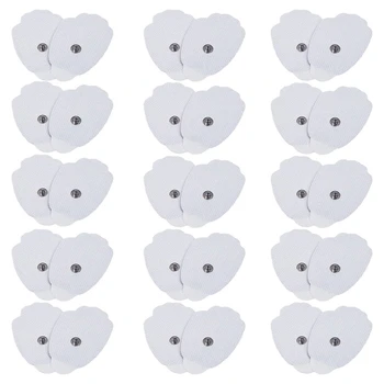 

30Pcs Unit Pads, Snap Electrodes,Reusable TENS Replacement Pads for Electrotherapy Machine Muscle Stimulation Massager