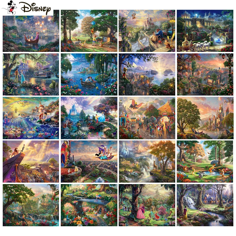 Disney 5D Diamond Painting Environmental Crafts Full Diamond Embroidery Cartoon princess scenery Home decor