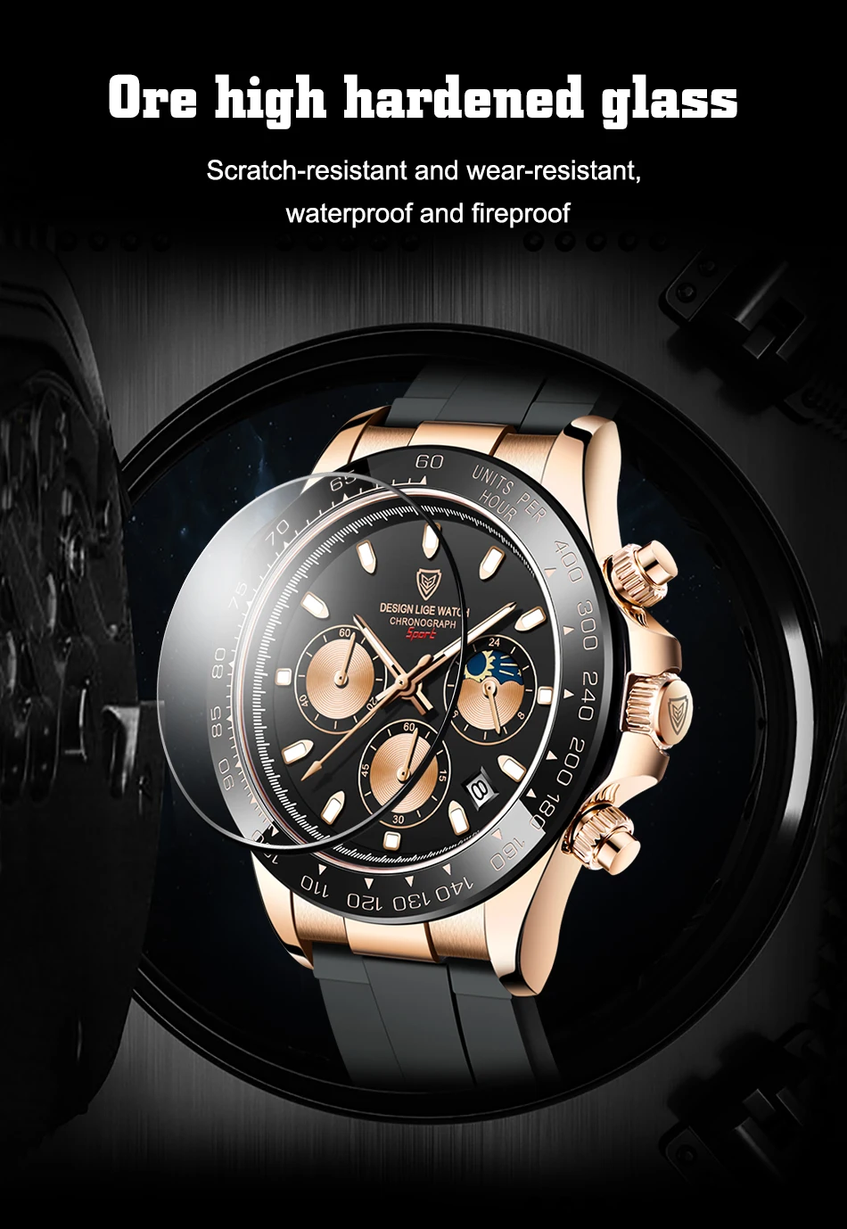 2022 LIGE Mens Watches Top Brand Luxury Waterproof Quartz Wrist Watch for Men Date Silicone Sport Relogio Masculino montre homme