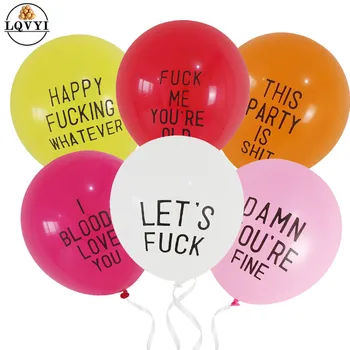 

50/100pcs abusive balloons funny rude Badass balloon Adult Bachelorette Hen Party Decorations Offensive Abusive Prank Collection