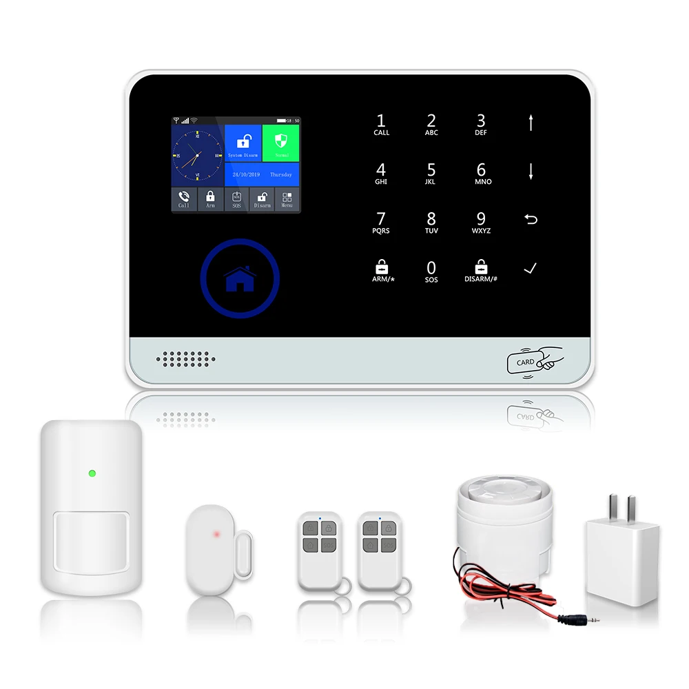 WIFI GSM Home Security Burglar Alarm System APP Remote Control - Цвет: black