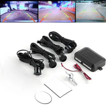 

Vehemo Car Alarms System Auto Reverse Radar Adjustable Reverse Radar Safe Car Reverse Radar Alarm Kit Flat Sensors
