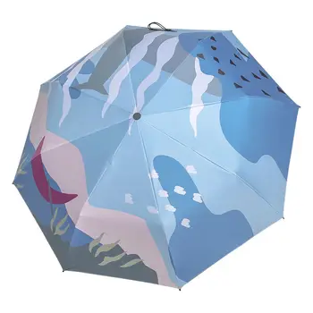 

Automatic Sun Umbrella Japanese Female Dual-Use Student Simple Mori Ins Folding Portable Sun Umbrella Sun Shade