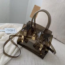 Новые женские прозрачные сумки раскрывающаяся сумка и сумки одиночные пластиковые женские ручные сумки с пряжкой Твердые повседневные женские сумки