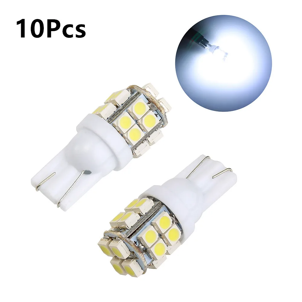 2 Pcs 3-SMD LED T10 W5W 194 168 2835 License Plate Turn White Light Wedge Bulbs 