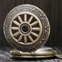 Изысканный бронзовый полый Охотник кварцевые карманные часы с арабскими цифрами дисплей кулон часы с ожерельем для мужчин и женщин с цепочкой Fob