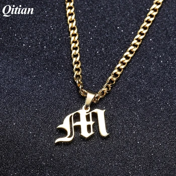 Old English Style Custom Capital Initial A-Z Letter Pendant Necklaces Beauty Vintage Font Personalized Necklace For Men Jewelry