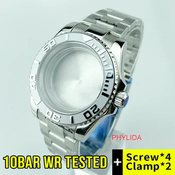 

Hot 10ATM WR 40mm Silver Bezel Watch Case Polished Center S/S Bracelet Miyota8215 Yacht master Style Watch Sapphire