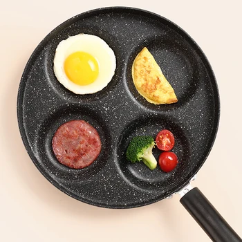 

4-Cup Egg Frying Pan 16in Egg Cooker Egg Maker Non Stick Coating Induction Bottom Steel Pan