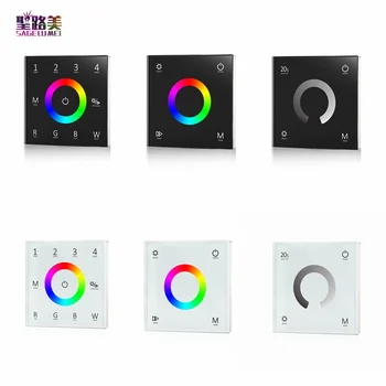 

DC12-24V T1, T2, T3, T4 single color, dual color, RGB or RGBW PWM constant voltage wall mounted touch panel controller dimmer