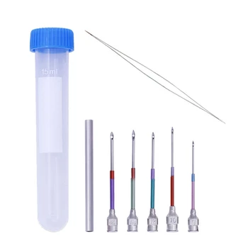 

7pcs / Set DIY Metal Embroidery Punch Needle Handmade Stitching Needlepoint Kits Sewing Tool Set With Tube Sewing Accessories