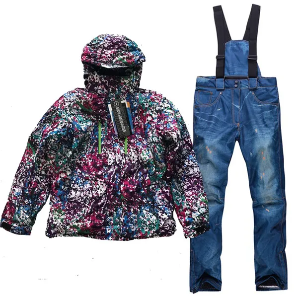 purplej set SAENSHING/лыжные брюки; куртка для сноуборда; костюмы для сноубординга; женский лыжный костюм; женские супер теплые лыжные зимние куртки; брюки для сноуборда - Цвет: purplej set