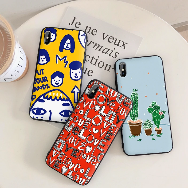 For Xiaomi Mi A3 Case Soft Silicone Coque Protective back cover Cases for xiaomi mi a3 lite a3lite phone shell cute Graffiti | Мобильные